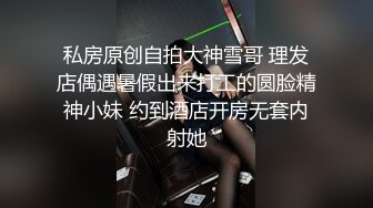 私房原创自拍大神雪哥 理发店偶遇暑假出来打工的圆脸精神小妹 约到酒店开房无套内射她