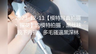 2023-12-11【模特写真拍摄丶探花】约模特拍摄，黑丝袜脱下内裤，多毛骚逼黑深林