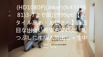 (HD1080P)(Joker)(fc4314681)3-7まで限定999pt!【スタイル高め・お姉さん】真面目な出会い希望のSNS女。暇つぶしに生挿入外出し＋生中出し。